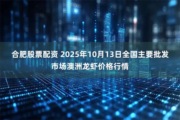 合肥股票配资 2025年10月13日全国主要批发市场澳洲龙虾价格行情